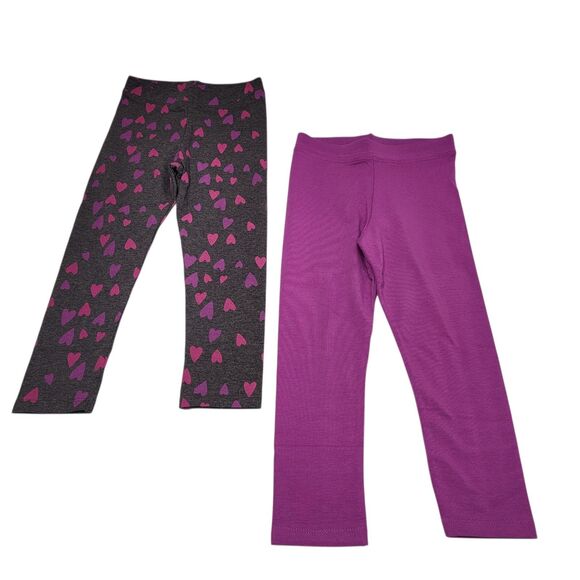 Spotted Zebra Girls Active Stretch Purple & Gray Printed Legging 3T (2-Pack) - Picture 1 of 6